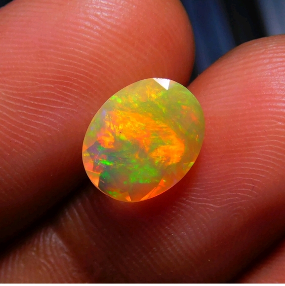 Genuine Ethiopian fire opal oval cut gemstones .75ct each jewlery rare real gems - Picture 1 of 2